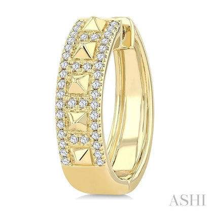 Bold Pyramid Diamond Fashion Hoop Earrings