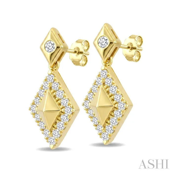 Golden Glow Kite Shape Diamond Fashion Earrings