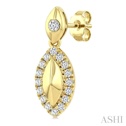Golden Glow Marquise Shape Diamond Fashion Earrings