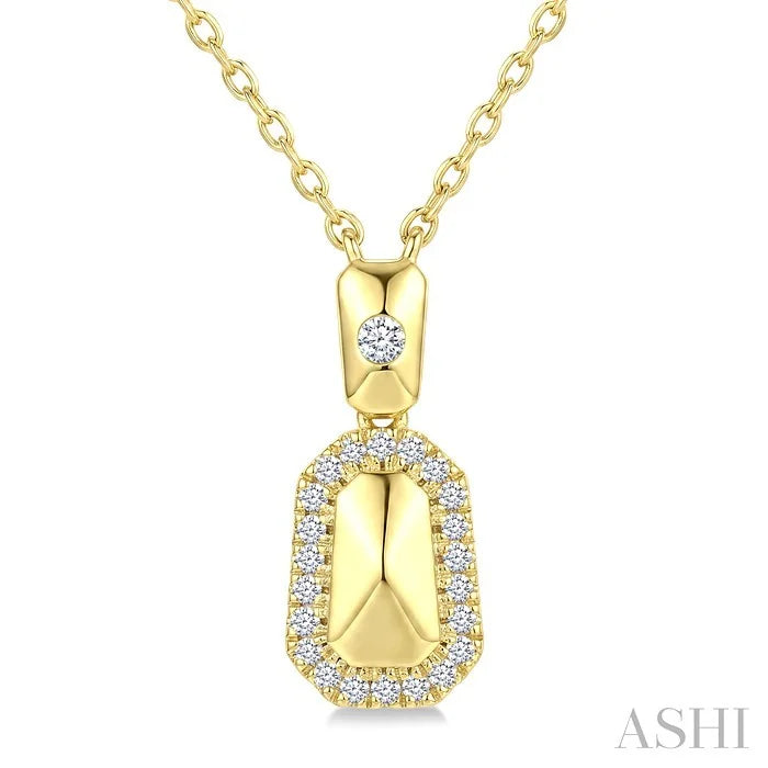 Golden Glow Emerald Shape Diamond Fashion Pendant