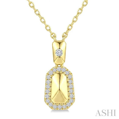 Golden Glow Emerald Shape Diamond Fashion Pendant