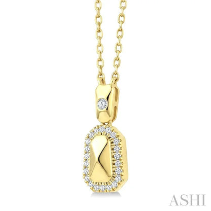 Golden Glow Emerald Shape Diamond Fashion Pendant
