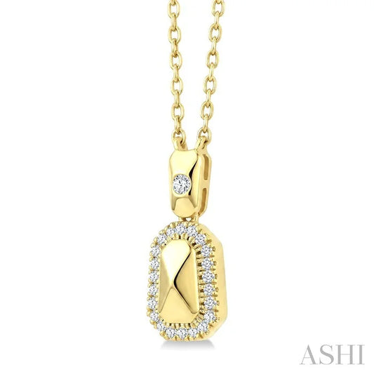 Golden Glow Emerald Shape Diamond Fashion Pendant