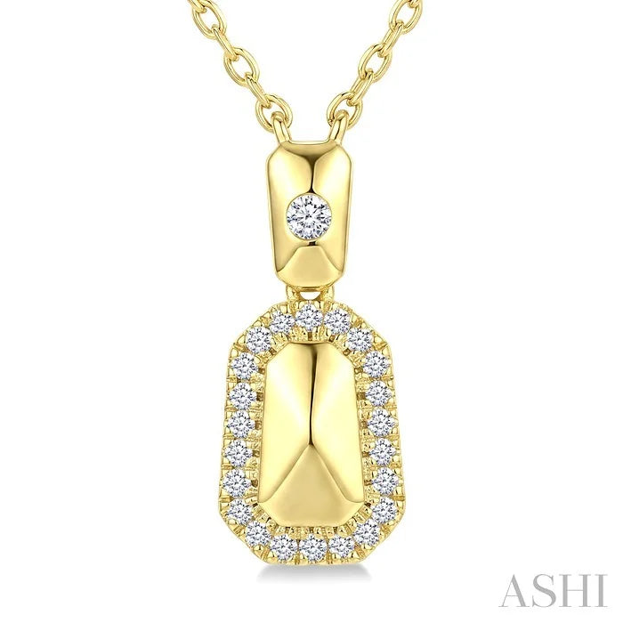Golden Glow Emerald Shape Diamond Fashion Pendant