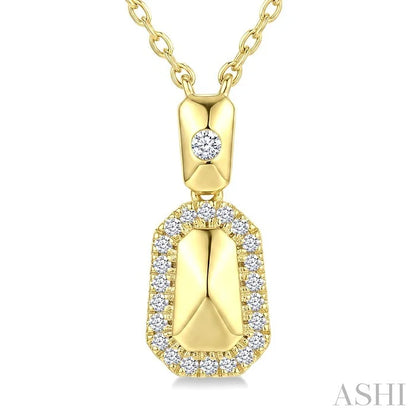 Golden Glow Emerald Shape Diamond Fashion Pendant