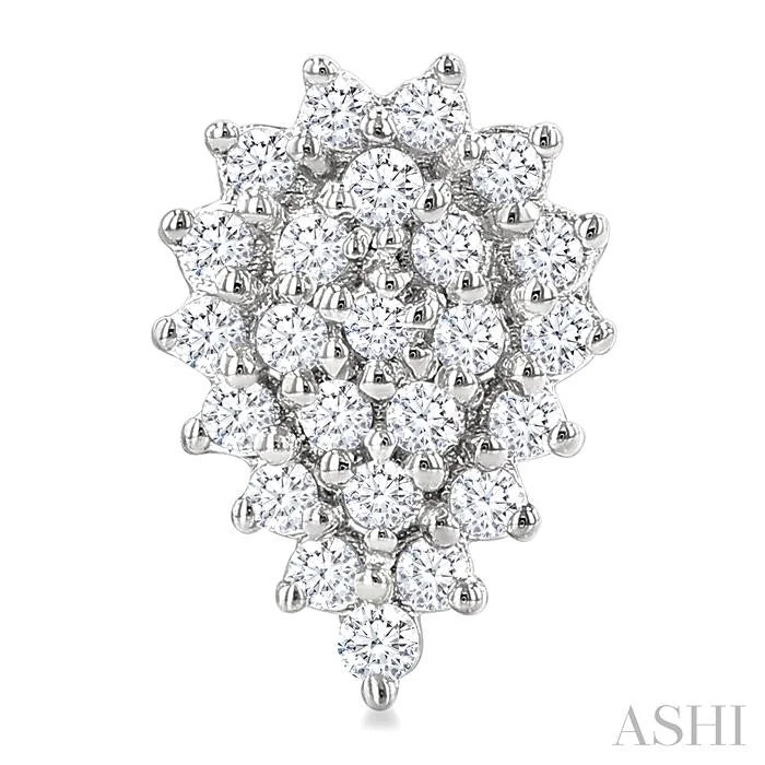 Pear Shape Petite Cluster Diamond Fashion Earrings