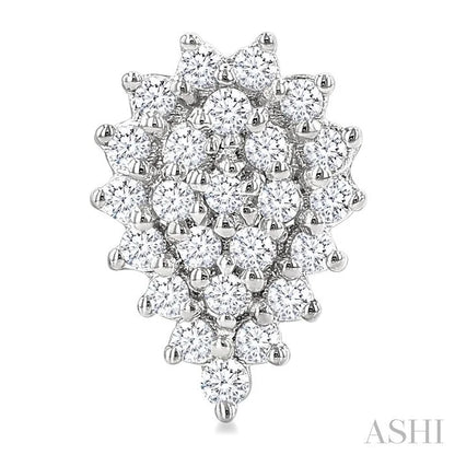 Pear Shape Petite Cluster Diamond Fashion Earrings