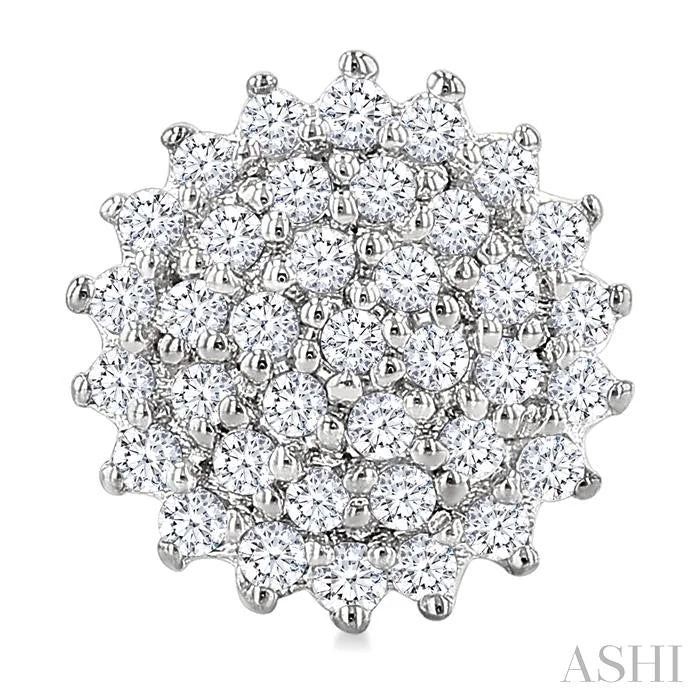 Round Shape Petite Cluster Diamond Fashion Earrings