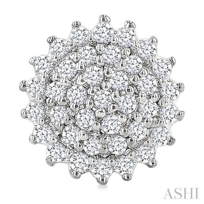 Round Shape Petite Cluster Diamond Fashion Earrings