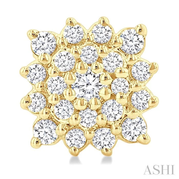 Cushion Shape Petite Cluster Diamond Fashion Earrings