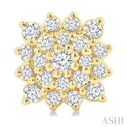 Cushion Shape Petite Cluster Diamond Fashion Earrings