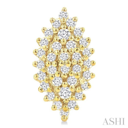 Marquise Shape Petite Cluster Diamond Fashion Earrings