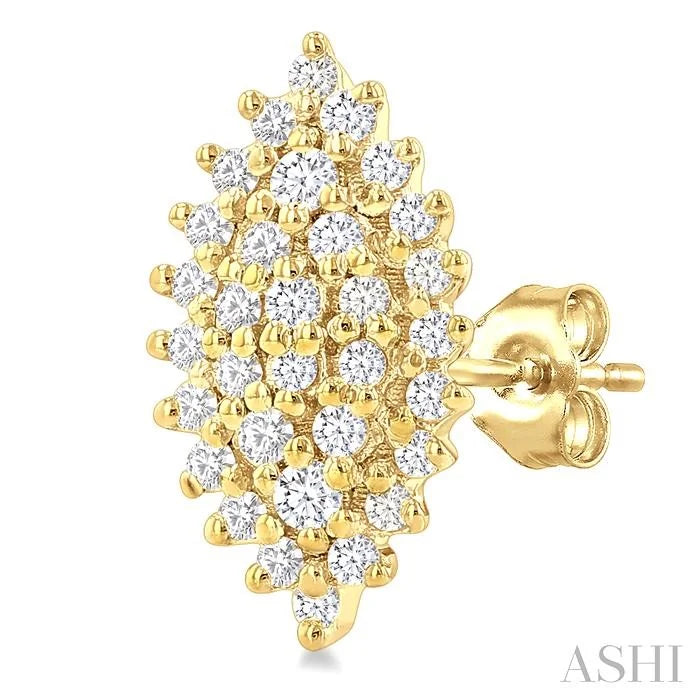 Marquise Shape Petite Cluster Diamond Fashion Earrings