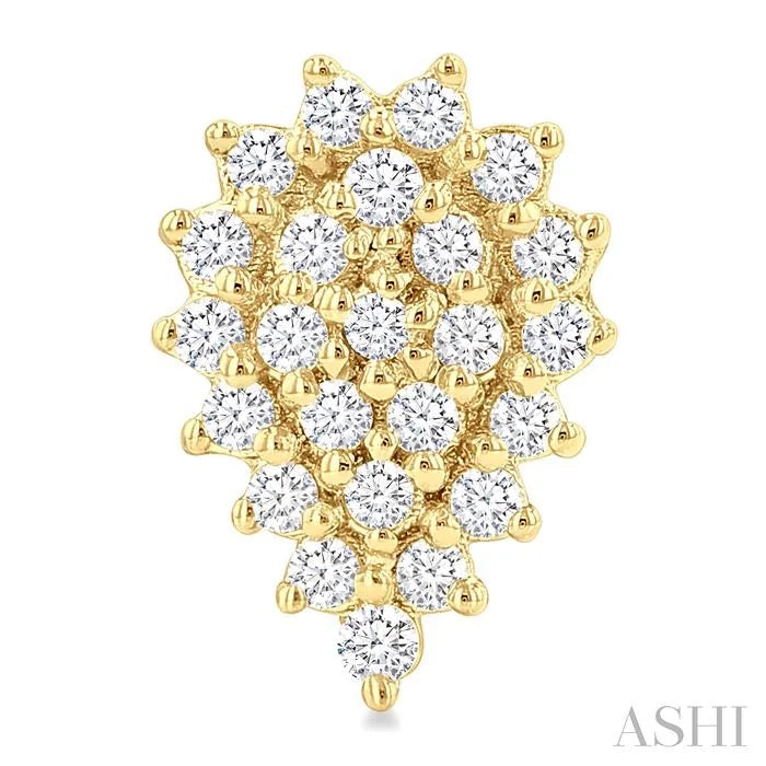 Pear Shape Petite Cluster Diamond Fashion Earrings