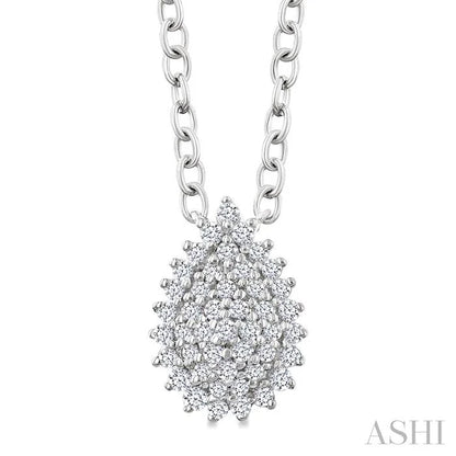 Pear Shape Petite Cluster Diamond Fashion Pendant