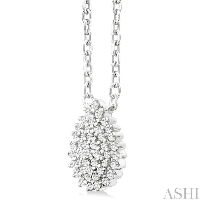 Pear Shape Petite Cluster Diamond Fashion Pendant