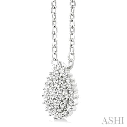 Pear Shape Petite Cluster Diamond Fashion Pendant