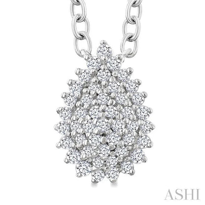 Pear Shape Petite Cluster Diamond Fashion Pendant