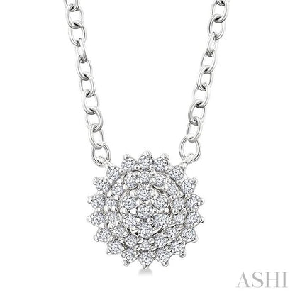 Round Shape Petite Cluster Diamond Fashion Pendant