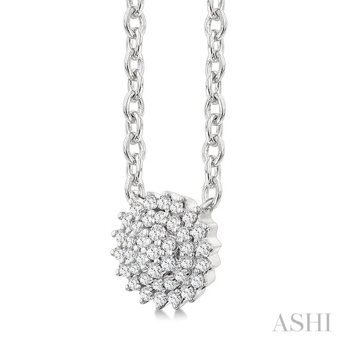 Round Shape Petite Cluster Diamond Fashion Pendant