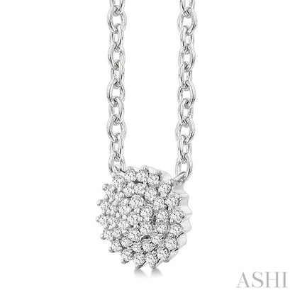 Round Shape Petite Cluster Diamond Fashion Pendant