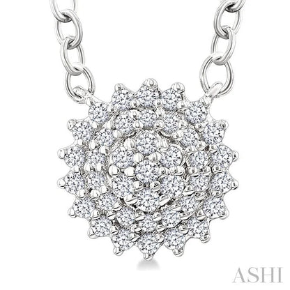 Round Shape Petite Cluster Diamond Fashion Pendant