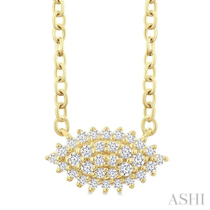 Marquise Shape East-West Petite Cluster Diamond Fashion Pendant