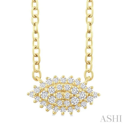 Marquise Shape East-West Petite Cluster Diamond Fashion Pendant