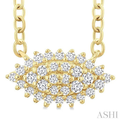 Marquise Shape East-West Petite Cluster Diamond Fashion Pendant