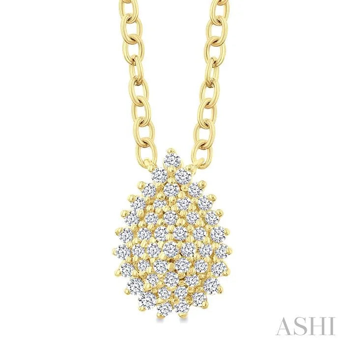 Pear Shape Petite Cluster Diamond Fashion Pendant