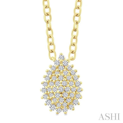 Pear Shape Petite Cluster Diamond Fashion Pendant