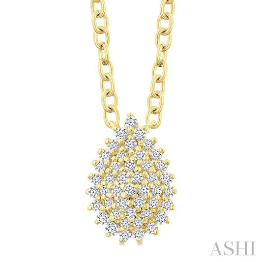 Pear Shape Petite Cluster Diamond Fashion Pendant