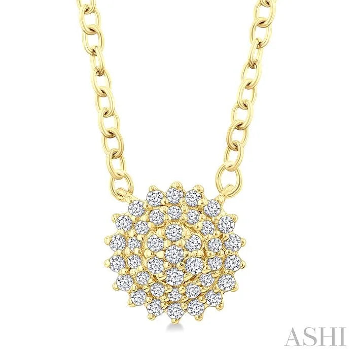 Round Shape Petite Cluster Diamond Fashion Pendant