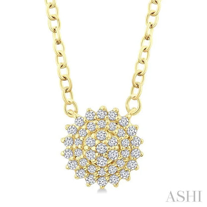 Round Shape Petite Cluster Diamond Fashion Pendant