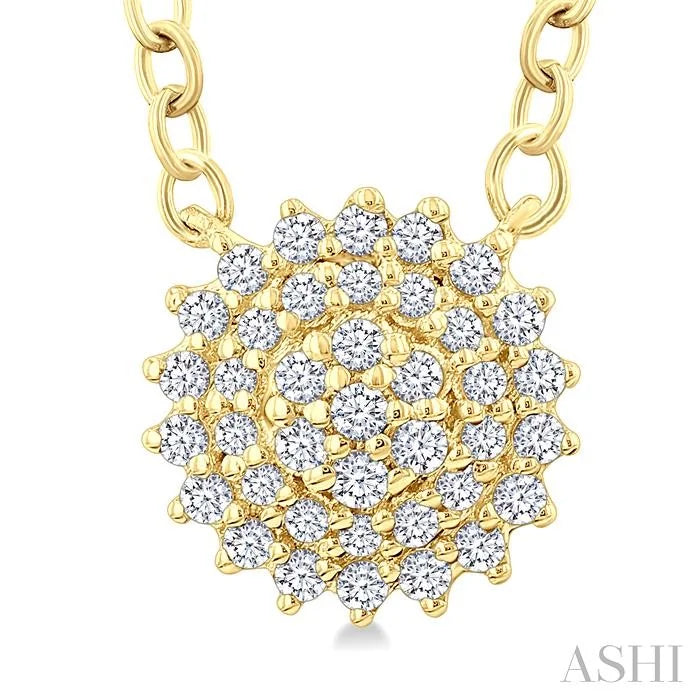 Round Shape Petite Cluster Diamond Fashion Pendant