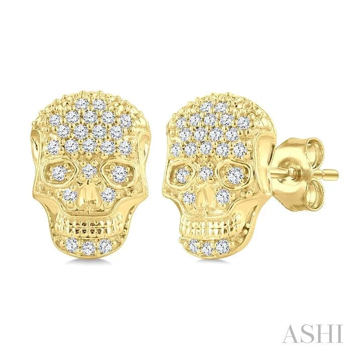 Skull Petite Diamond Fashion Earrings