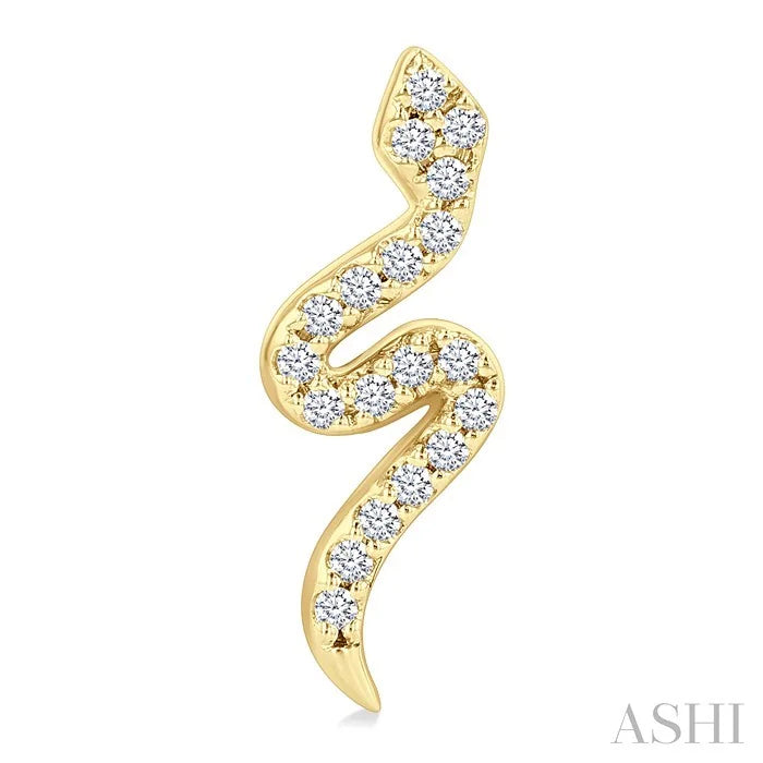 Snake Petite Diamond Fashion Earrings