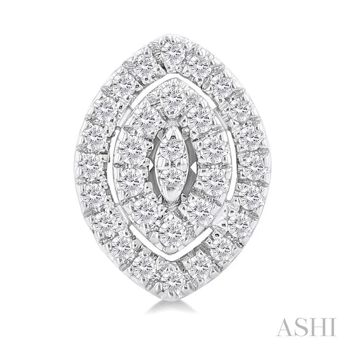 Marquise Shape Petite Halo Diamond Fashion Earrings