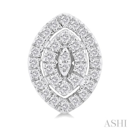 Marquise Shape Petite Halo Diamond Fashion Earrings