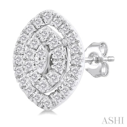 Marquise Shape Petite Halo Diamond Fashion Earrings