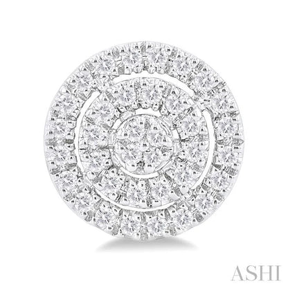 Round Shape Petite Halo Diamond Fashion Earrings