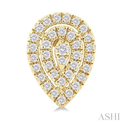 Pear Shape Petite Halo Diamond Fashion Earrings