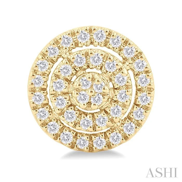 Round Shape Petite Halo Diamond Fashion Earrings