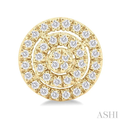 Round Shape Petite Halo Diamond Fashion Earrings