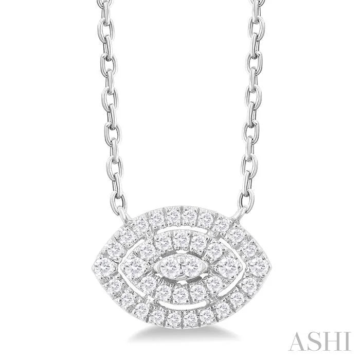 Marquise Shape Petite Halo Diamond Fashion Pendant