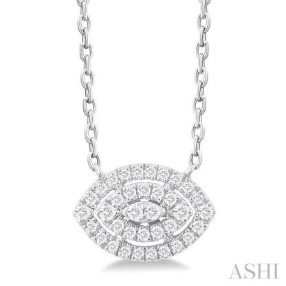 Marquise Shape Petite Halo Diamond Fashion Pendant