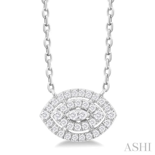 Marquise Shape Petite Halo Diamond Fashion Pendant