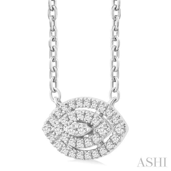Marquise Shape Petite Halo Diamond Fashion Pendant