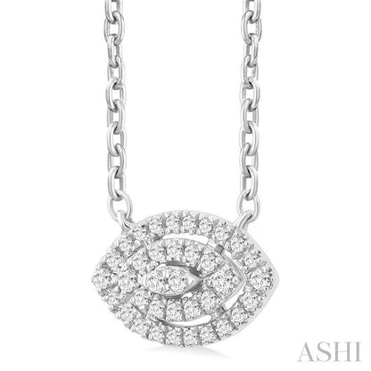 Marquise Shape Petite Halo Diamond Fashion Pendant