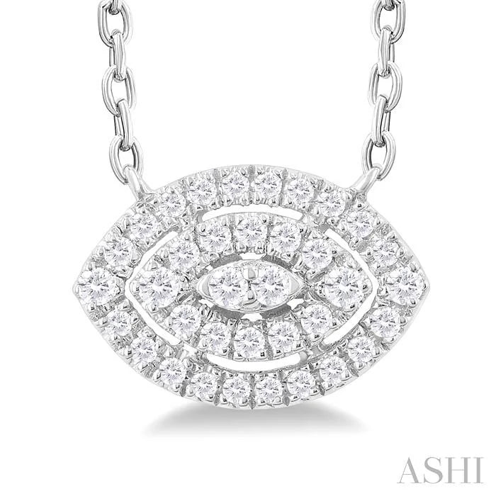 Marquise Shape Petite Halo Diamond Fashion Pendant